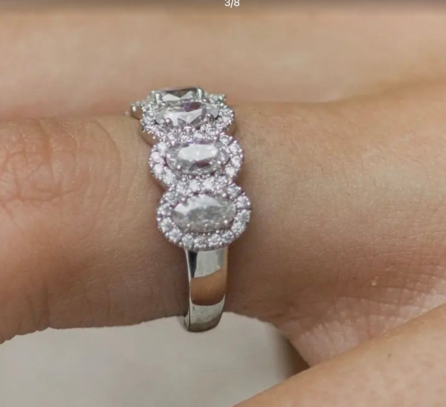 Funkelnder Stein Ring Silber