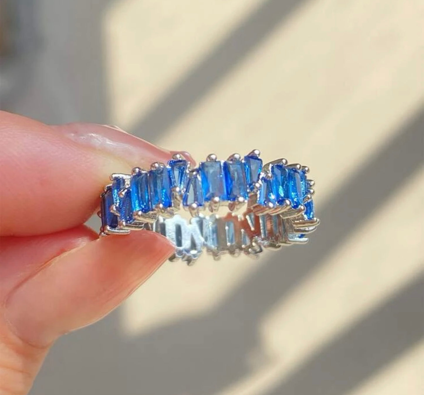 Blauer Zirkonia Ring