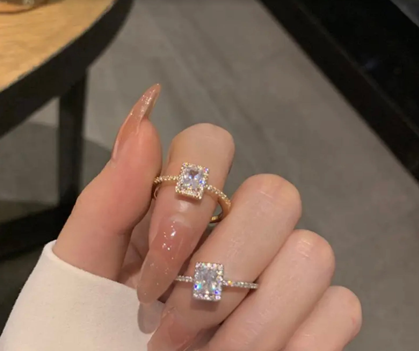 Quadratischer Ring Silber