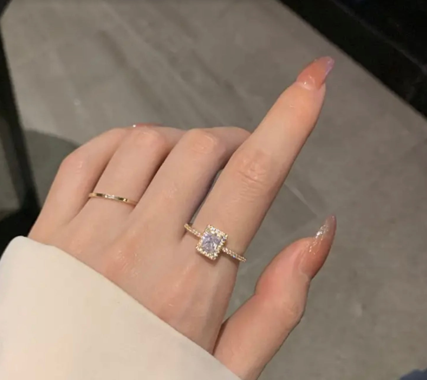 Quadratischer Ring Silber