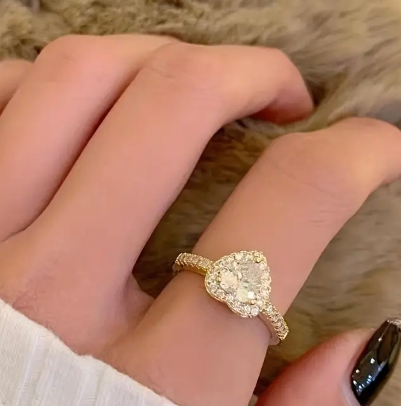 Strassherzen Ring