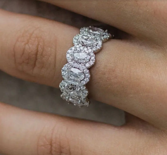 Funkelnder Stein Ring Silber