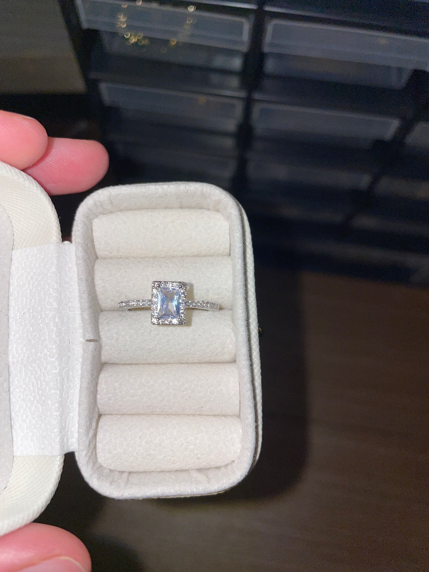 Quadratischer Ring Silber